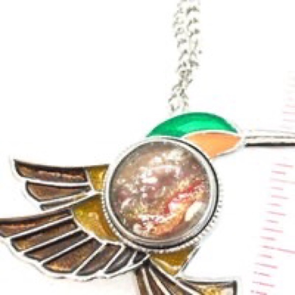 Hummingbird Necklace Handmade 20mm snap gingersnap SN20 display - Picture 3 of 7
